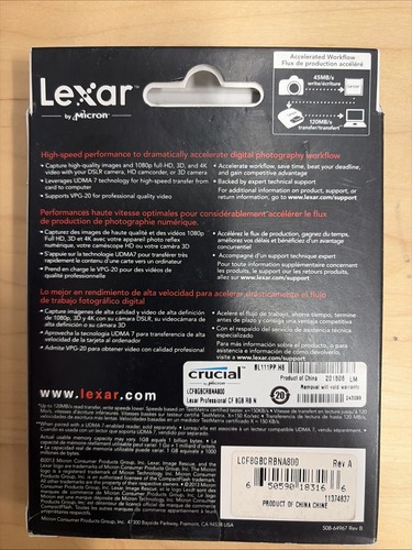 Lexar professional 800x - lexar, 8gb