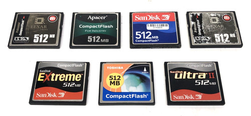 Seven assorted 512mb compact - assorted,